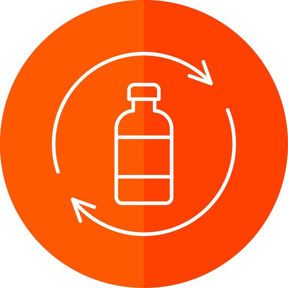 fles recycling lijn rood cirkel icoon vector