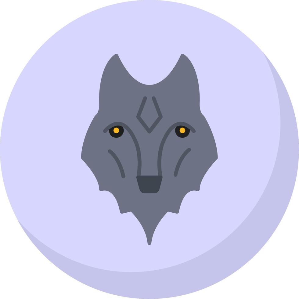 wolf vlak bubbel icoon vector