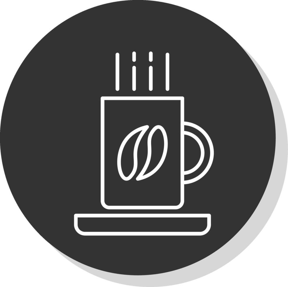 koffie mok lijn grijs icoon vector