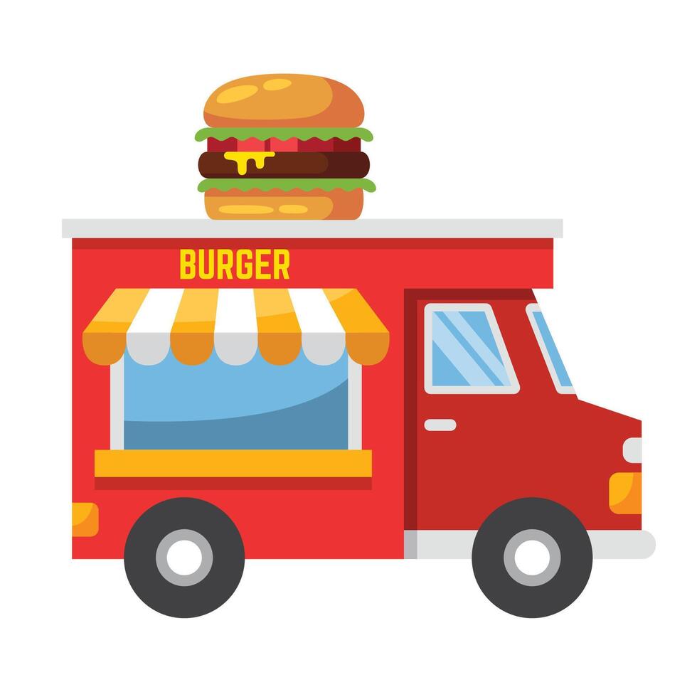 vrachtauto voedsel hamburger icoon illustratie. vector ontwerp