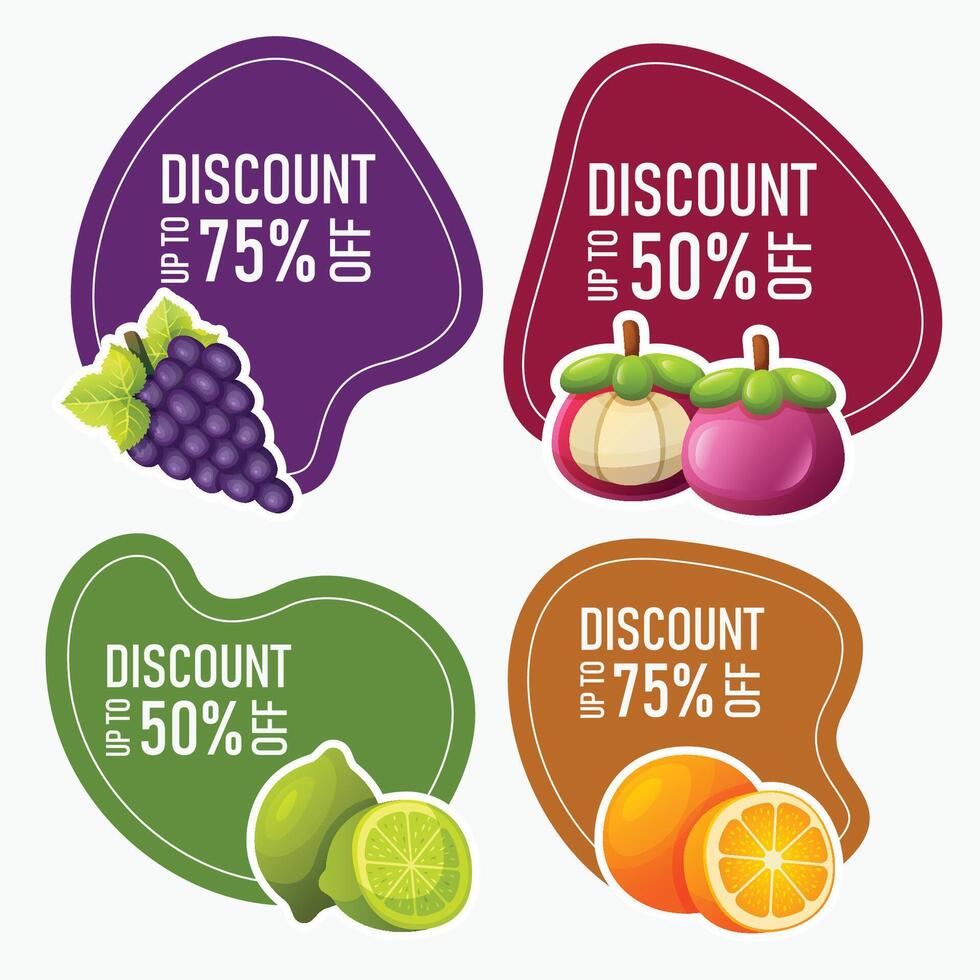 fruit etiket uitverkoop ontwerp voor promoties vector