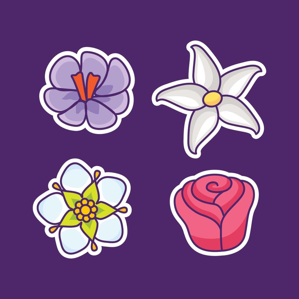 reeks icoon verzameling bloemen ontwerp vector