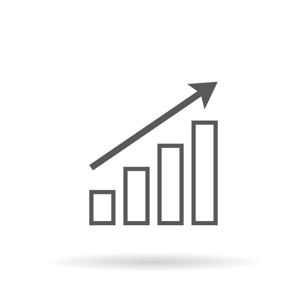 groeit tabel icoon vector geïsoleerd Aan wit achtergrond. toenemen winst bedrijf teken symbool