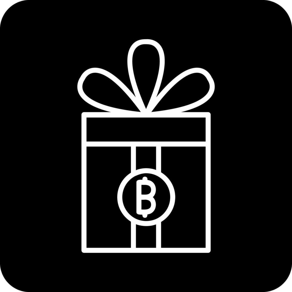 geschenk bitcoin vector icoon