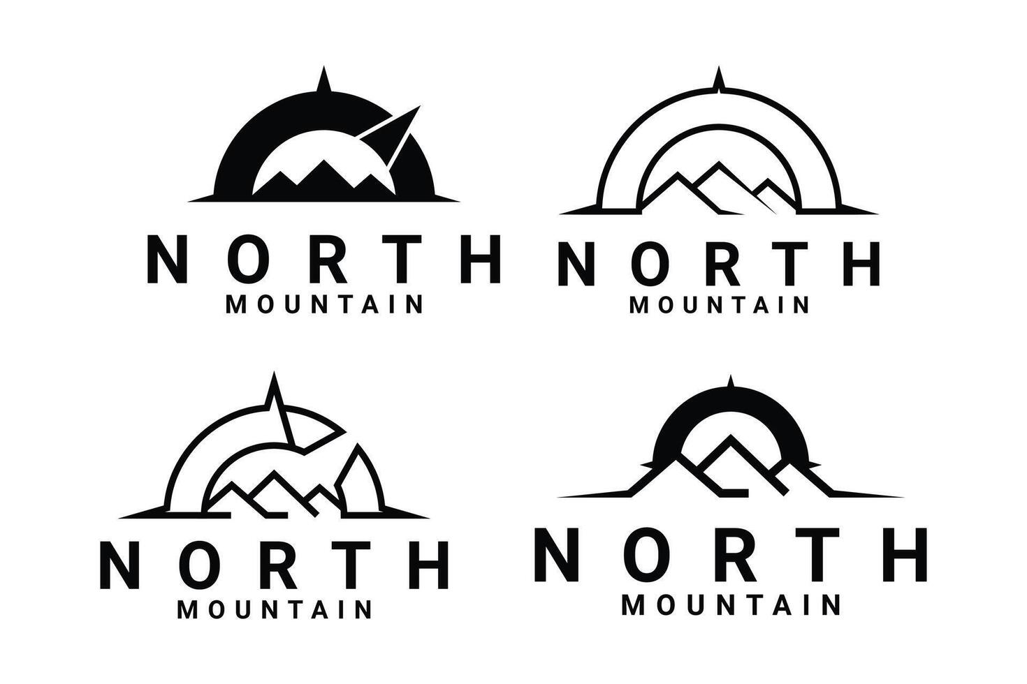 noorden berg logo ontwerp concept, noorden berg logo ontwerp reeks verzameling vector