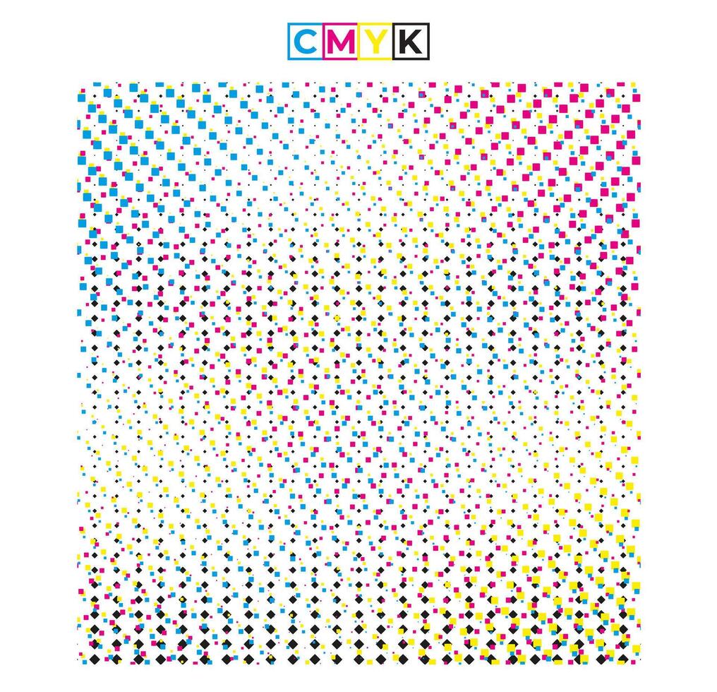 een cmyk patroon van abstract dots Aan een wit achtergrond vector