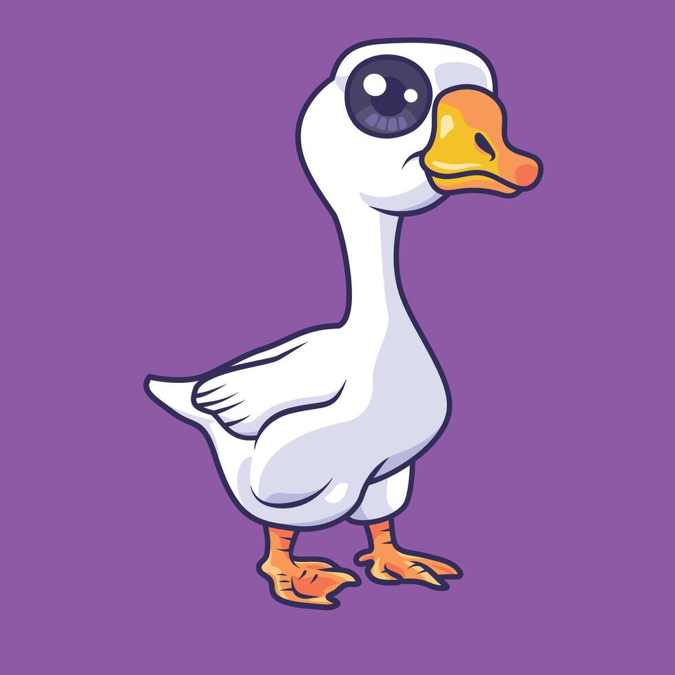 schattig gans dier tekenfilm karakter vector illustratie.