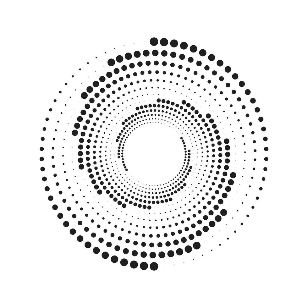 halftone circulaire stippel kaders set. cirkel dots geïsoleerd Aan de wit achtergrond. logo ontwerp element voor medisch, behandeling, kunstmatig. ronde grens gebruik makend van halftone cirkel dots textuur. vector