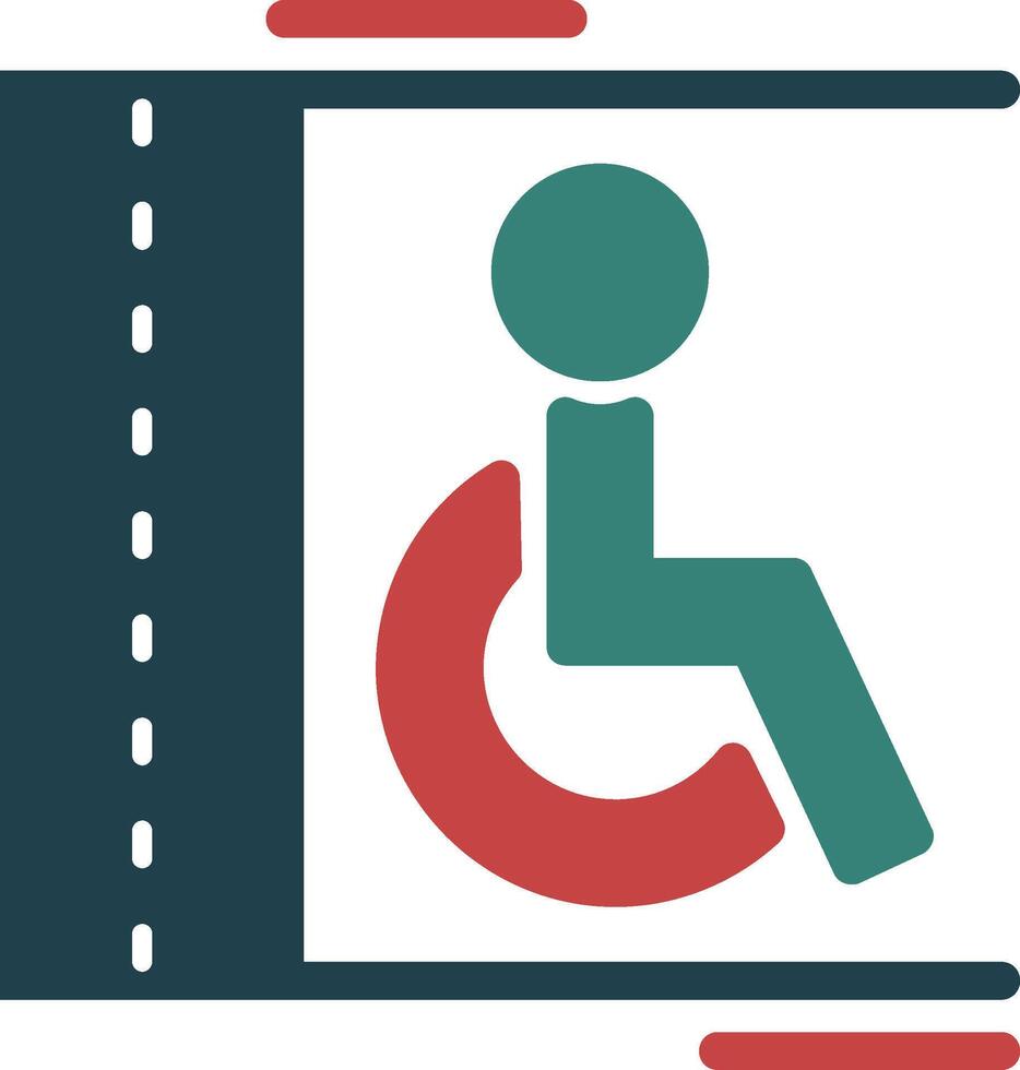 handicap parkeren glyph twee kleur icoon vector