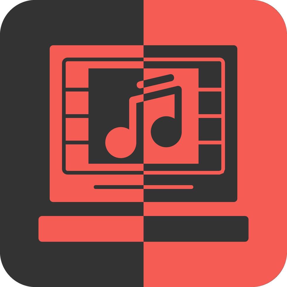 muziek- rood omgekeerd icoon vector