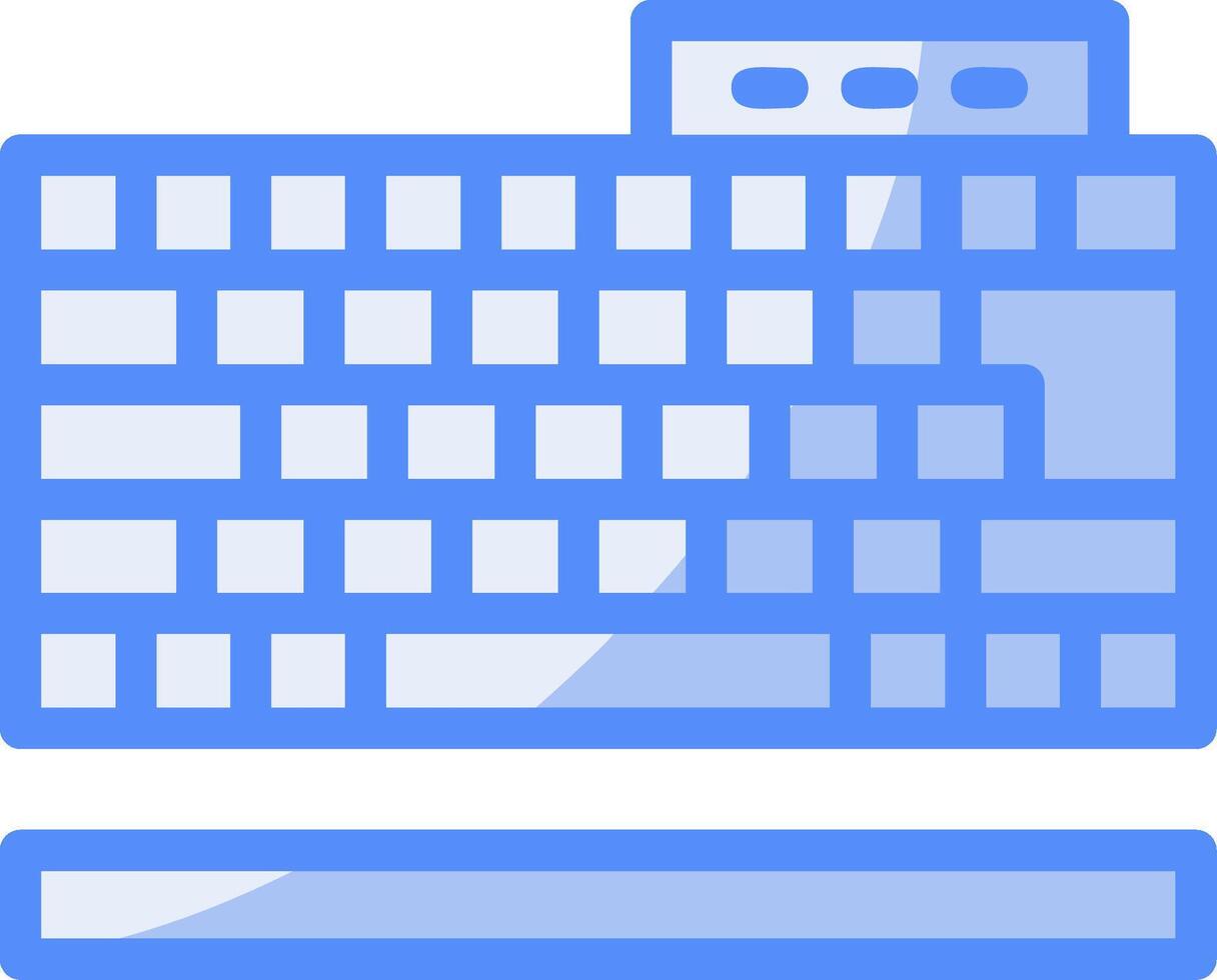 toetsenbord lijn gevulde blauw icoon vector