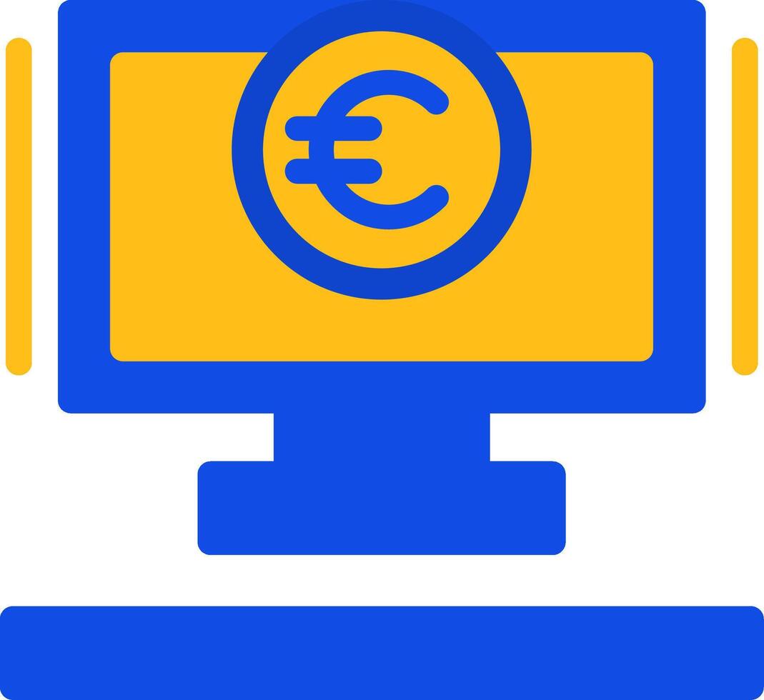 euro teken vlak twee kleur icoon vector