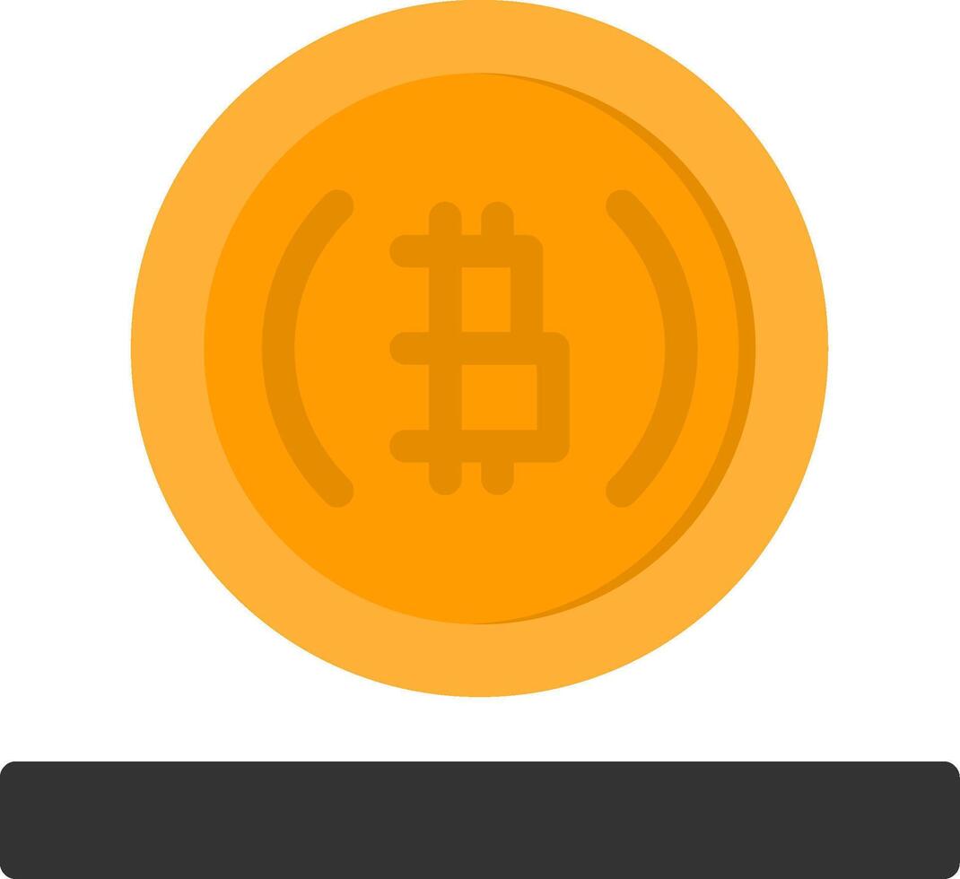 bitcoin plat pictogram vector