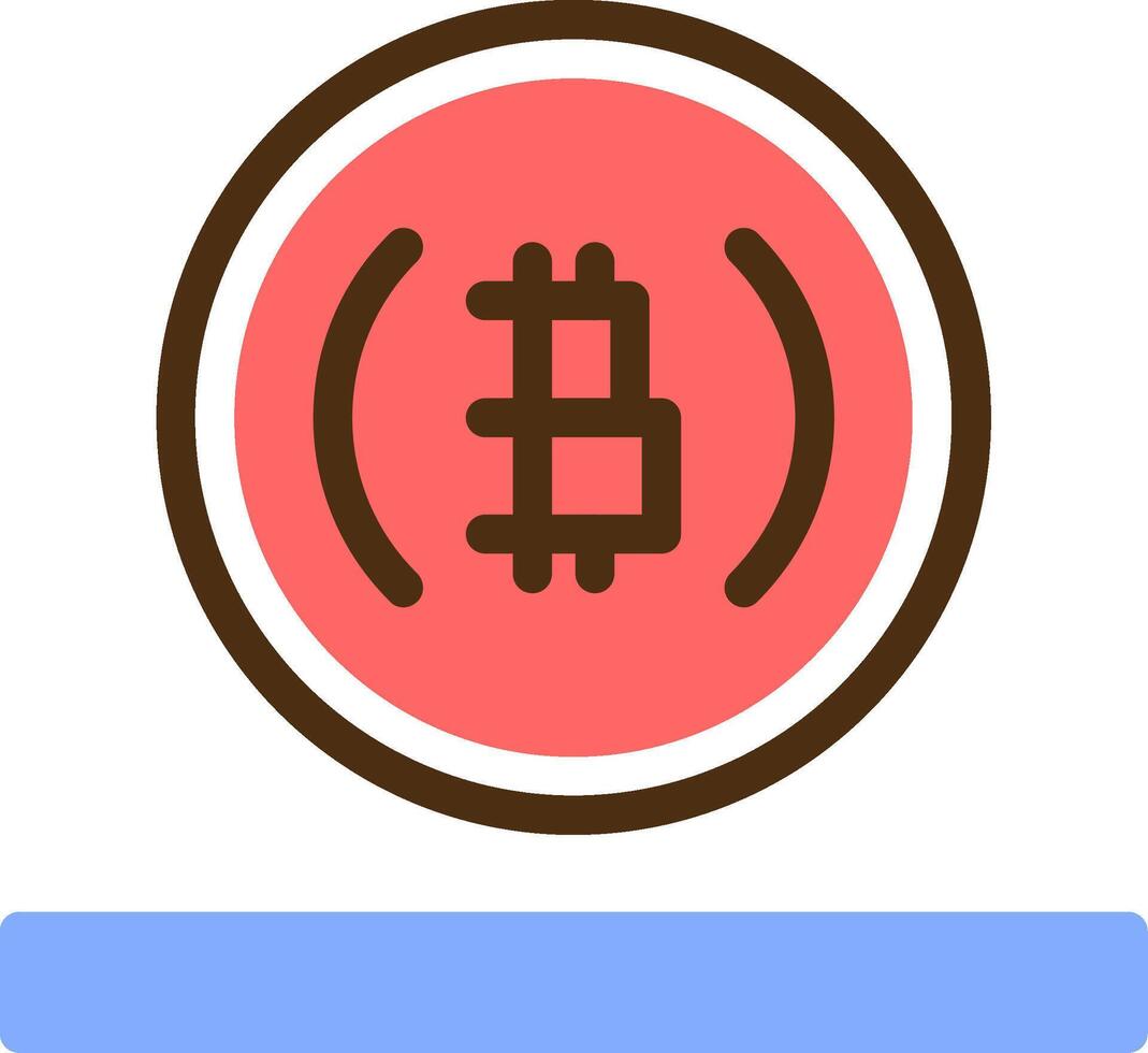 bitcoin kleur gevulde icoon vector