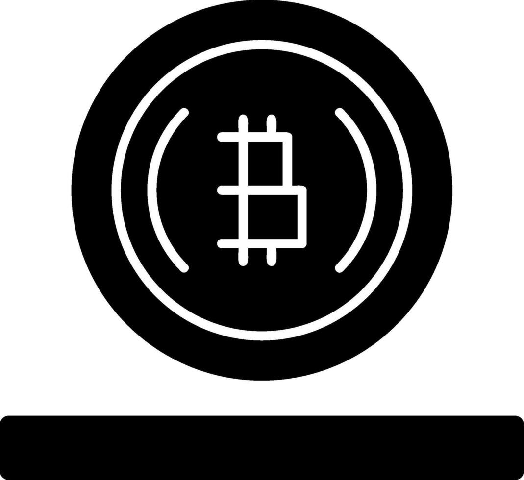 bitcoin glyph-pictogram vector