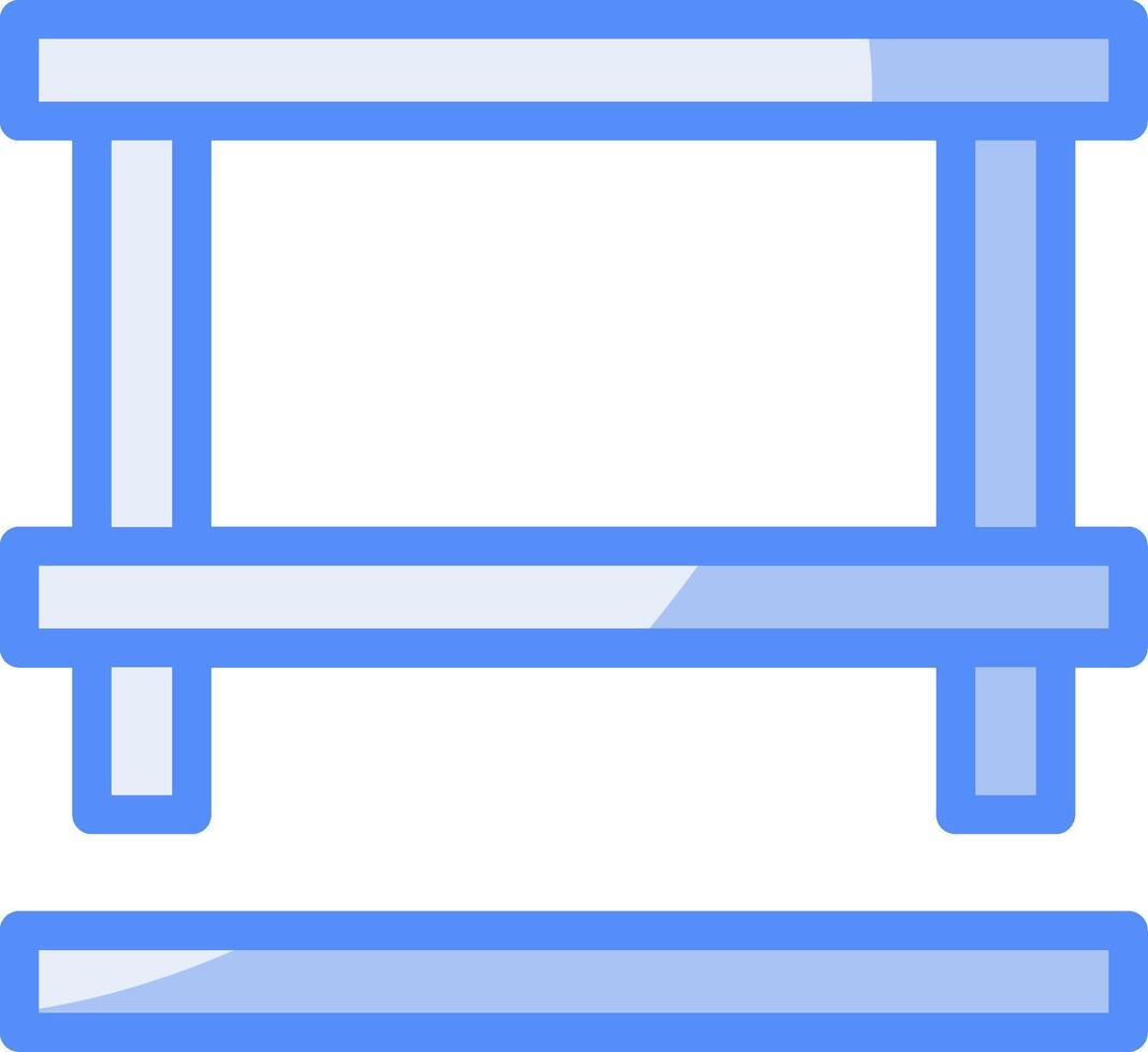 tafel lijn gevulde blauw icoon vector