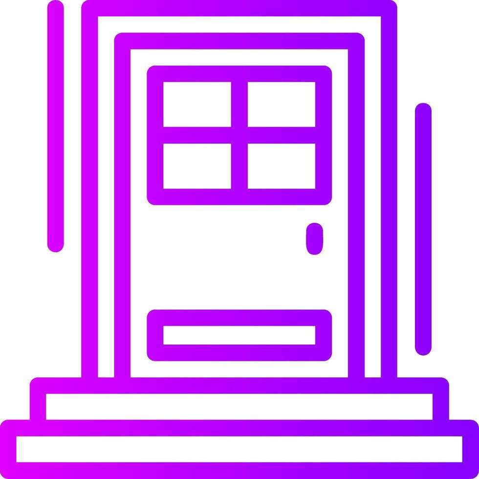voorkant deur lineair helling icoon vector