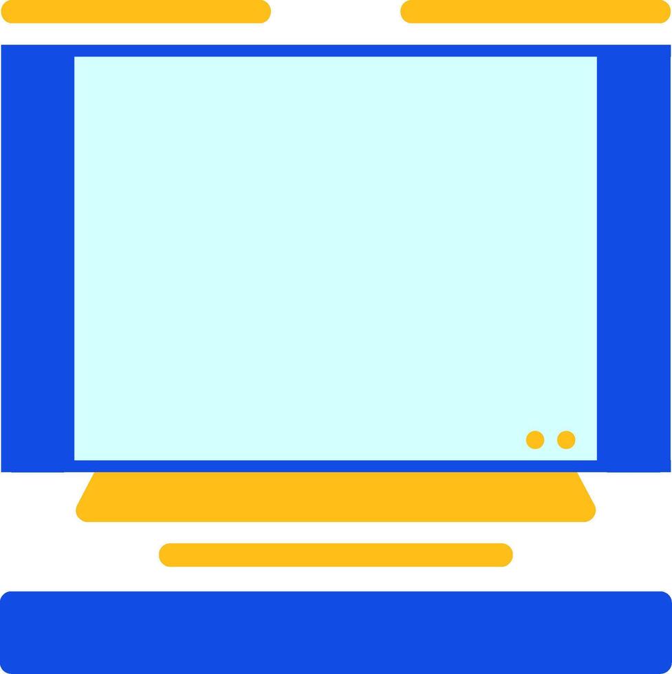 televisie vlak twee kleur icoon vector