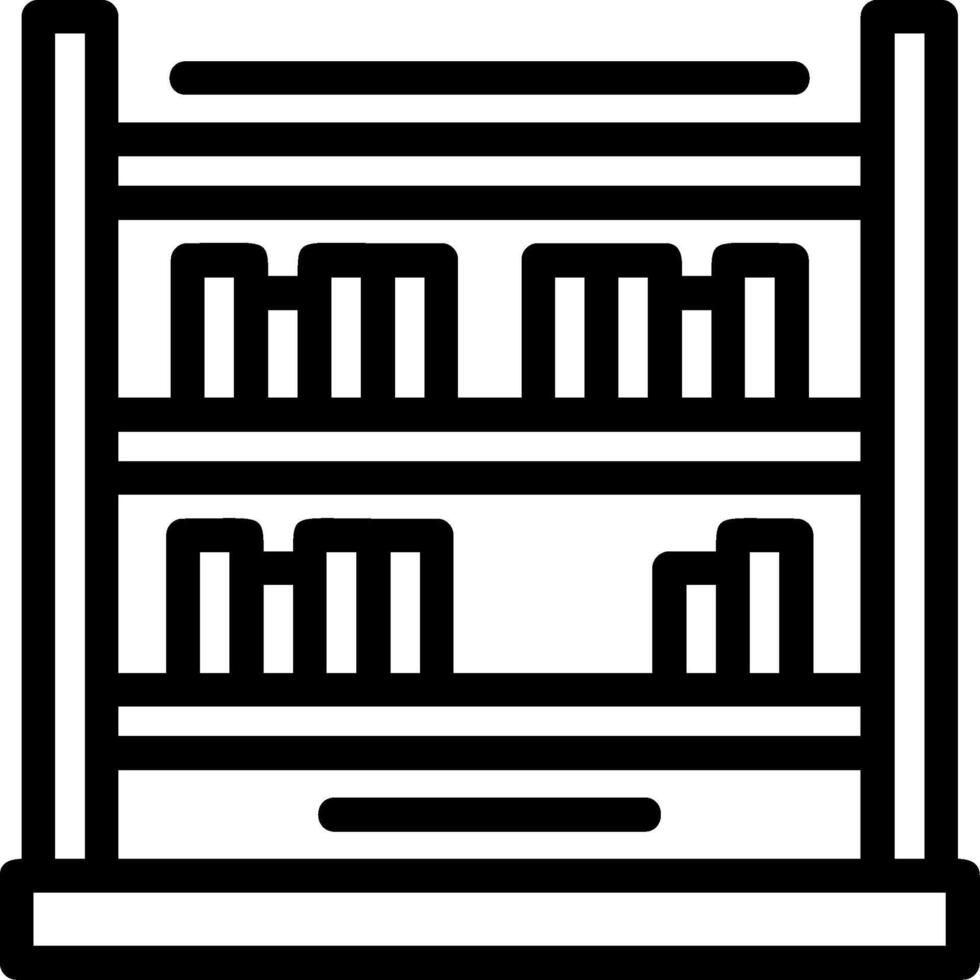 boekenplank lijn icoon vector