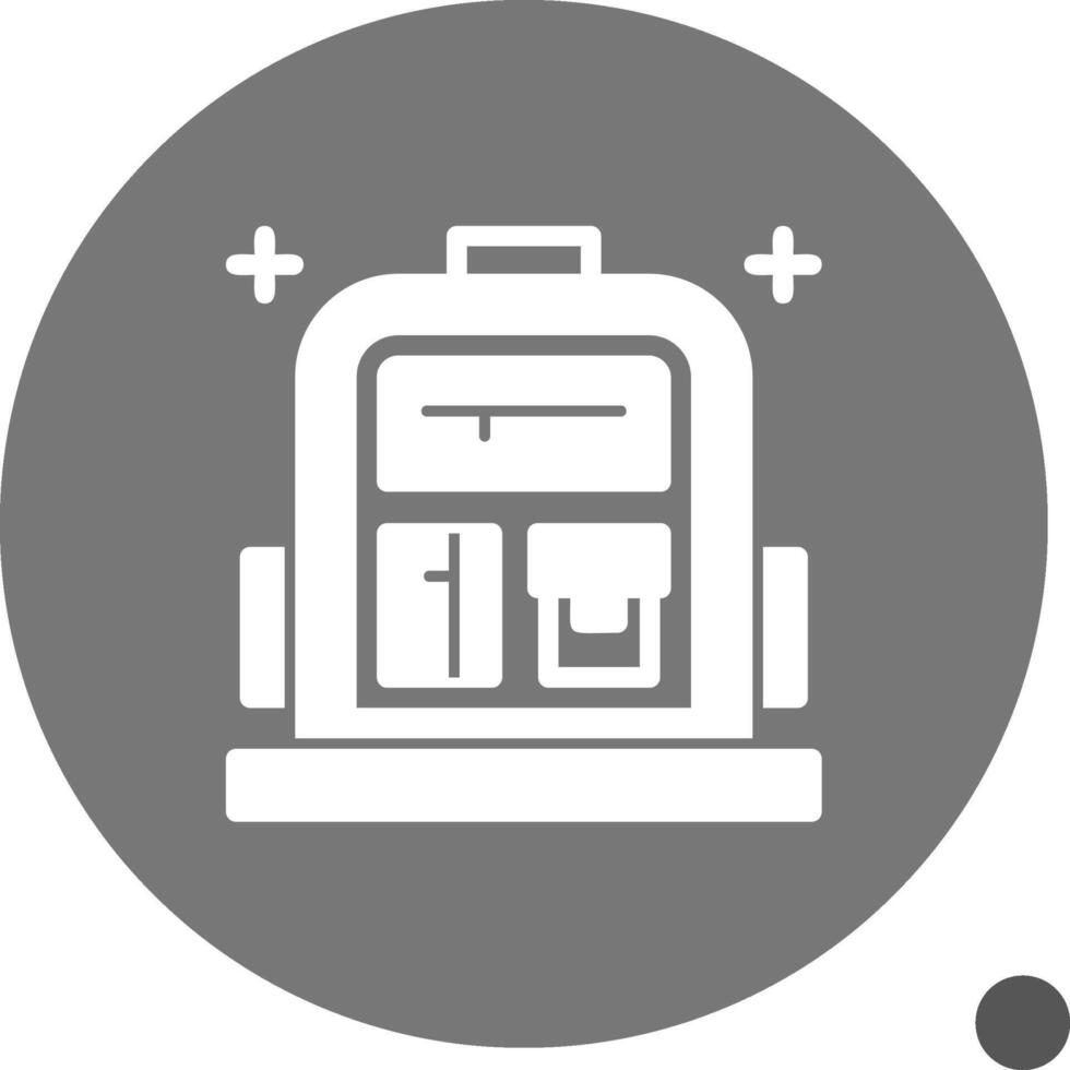 school- rugzak glyph schaduw icoon vector