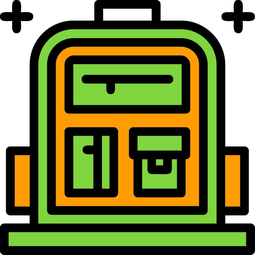 school- rugzak lijn gevulde icoon vector