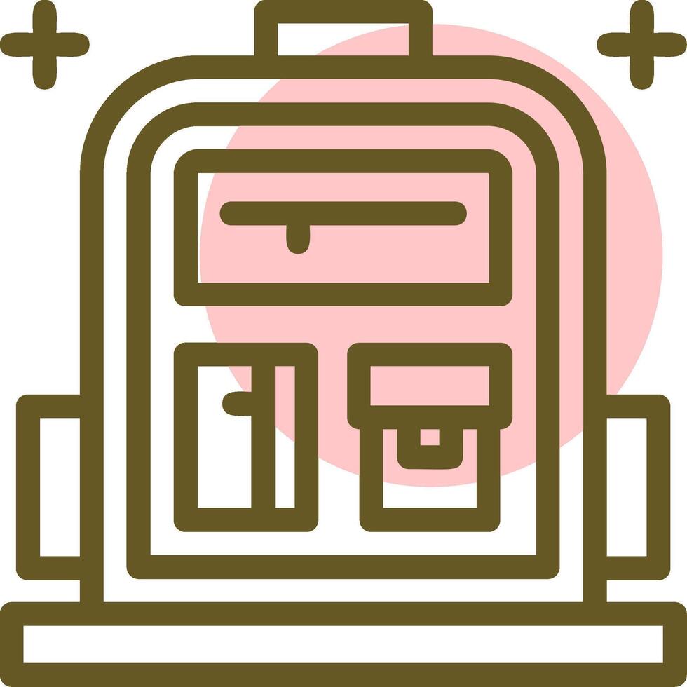 school- rugzak lineair cirkel icoon vector