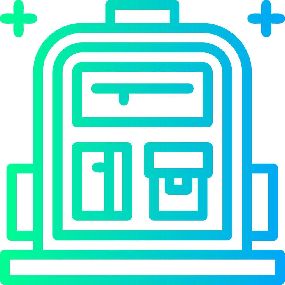 school- rugzak lineair helling icoon vector