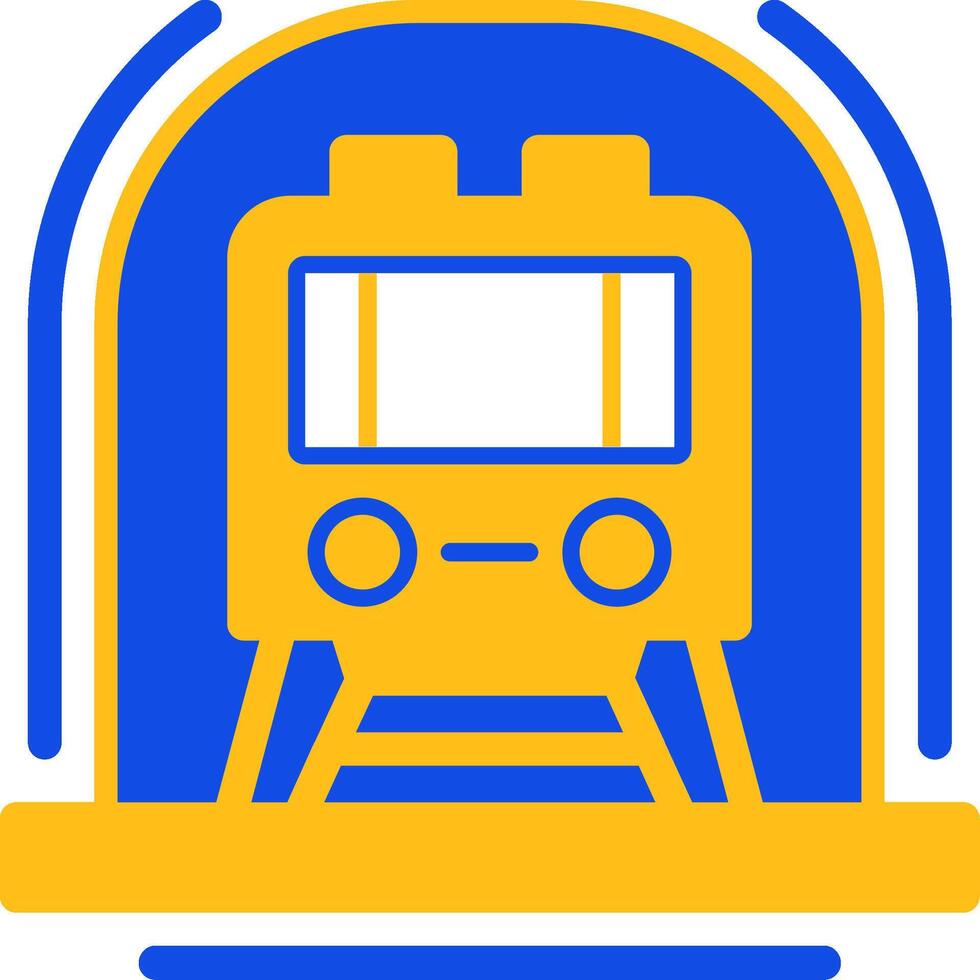 metro vlak twee kleur icoon vector