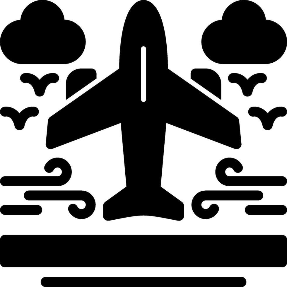 vliegtuig glyph icoon vector