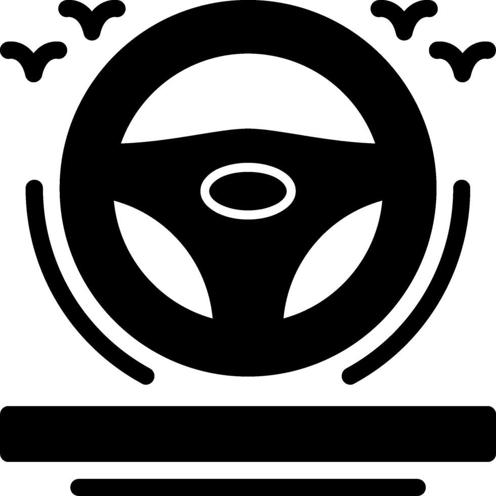 stuurinrichting wiel glyph icoon vector