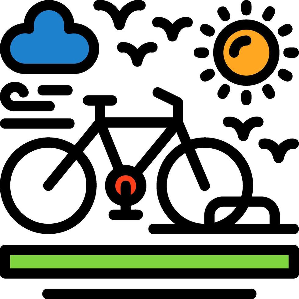 fiets rek lijn gevulde icoon vector