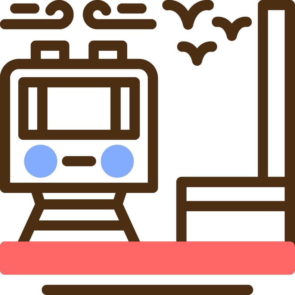 trein station kleur gevulde icoon vector