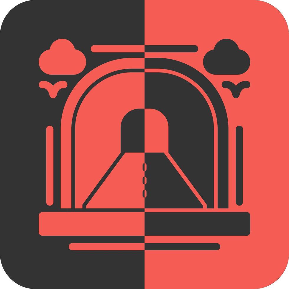 tunnel rood omgekeerd icoon vector