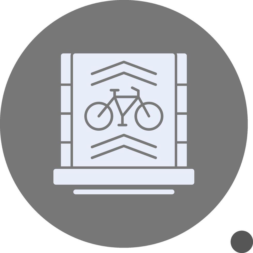 fiets rijbaan glyph schaduw icoon vector