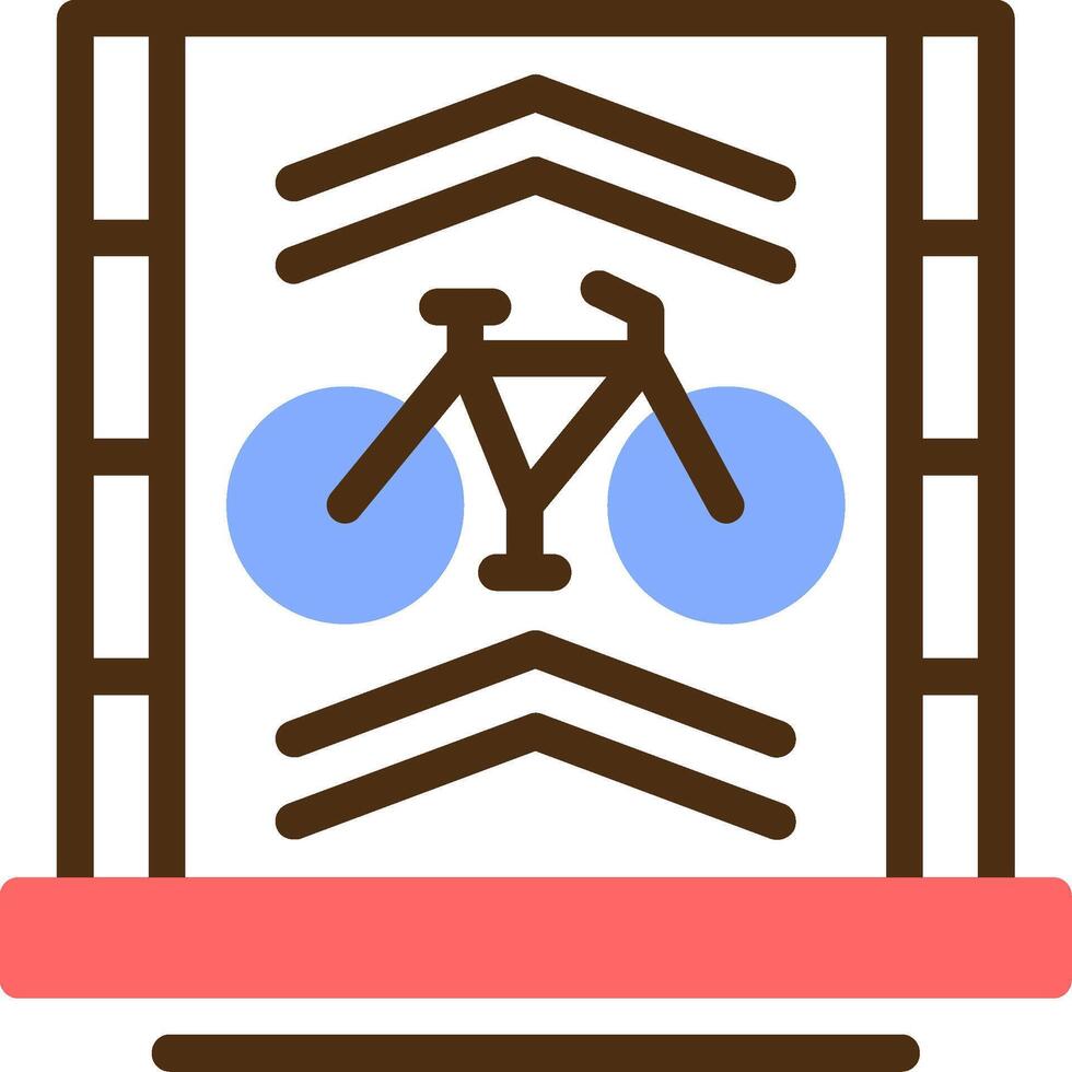 fiets rijbaan kleur gevulde icoon vector