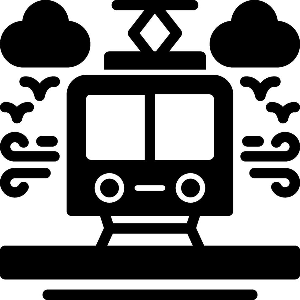 tram sporen glyph icoon vector