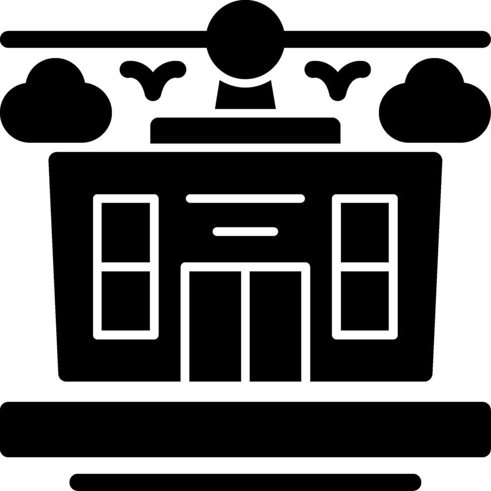 glyph-pictogram van de kabelbaan vector