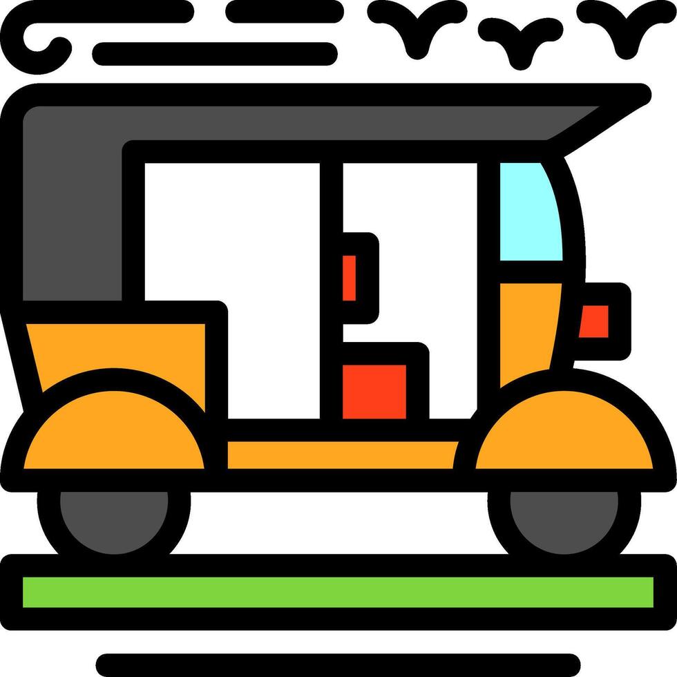 tuktuk lijn gevulde icoon vector