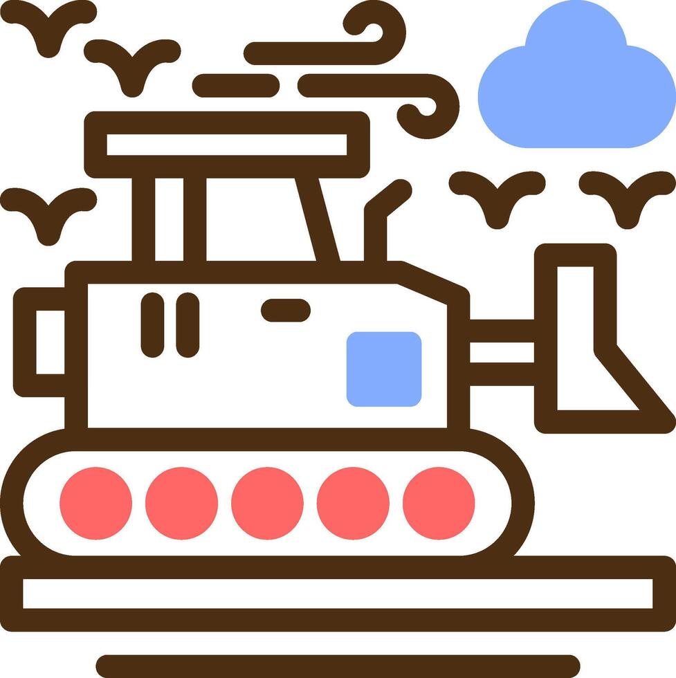 bulldozer kleur gevulde icoon vector