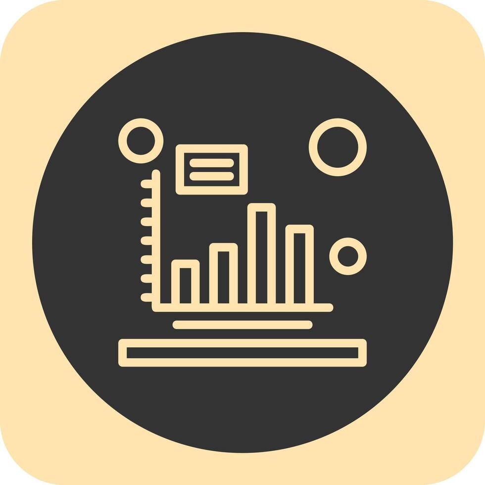 bar tabel lineair ronde icoon vector