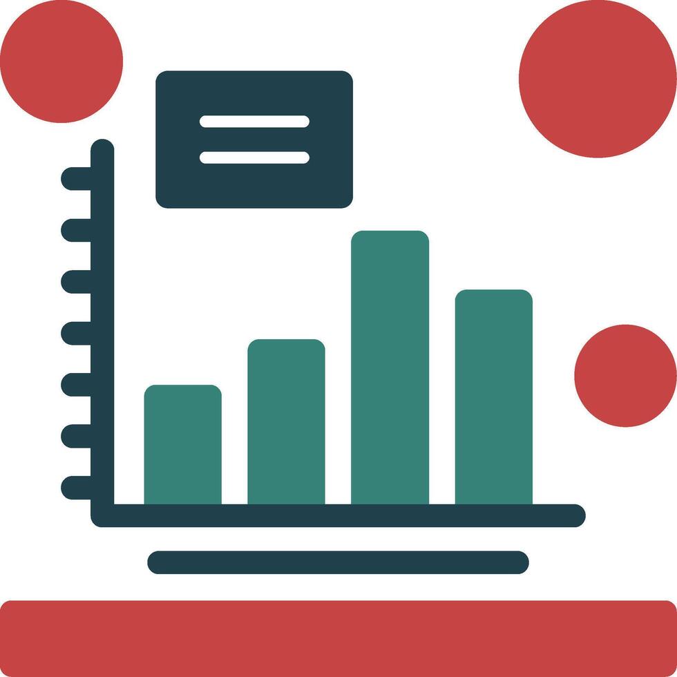 staafdiagram glyph tweekleurig pictogram vector