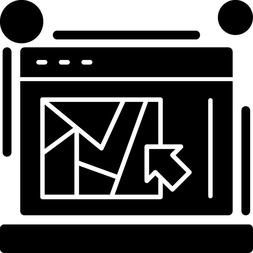 Klik kaart glyph icoon vector