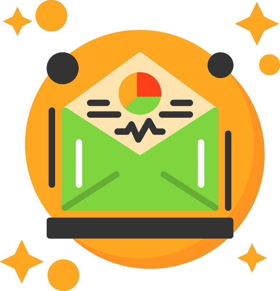 e-mail afzet analytics staart kleur icoon vector