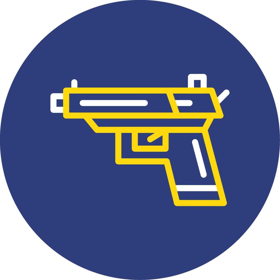 handgeweer dubbel lijn cirkel icoon vector