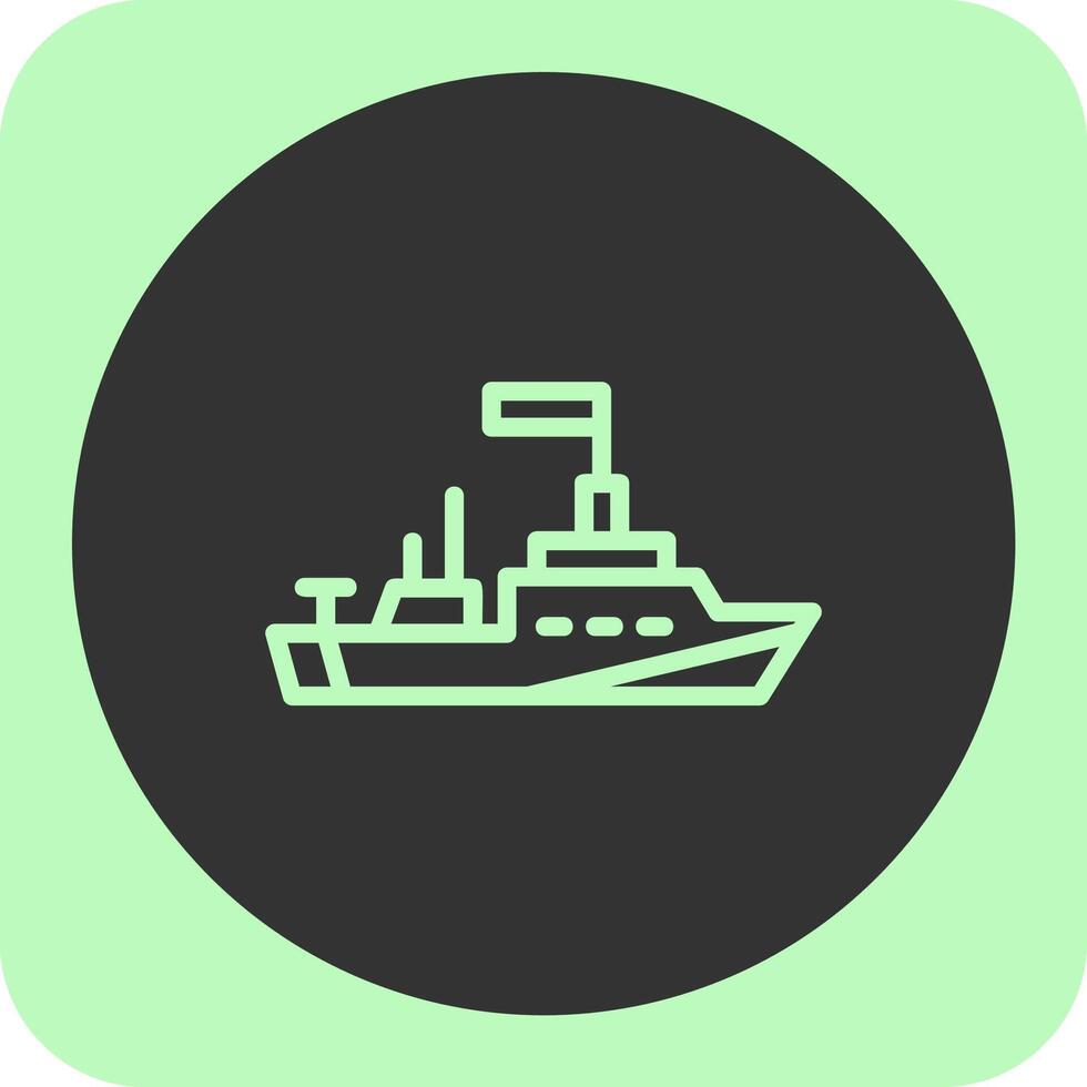 marine- schip lineair ronde icoon vector