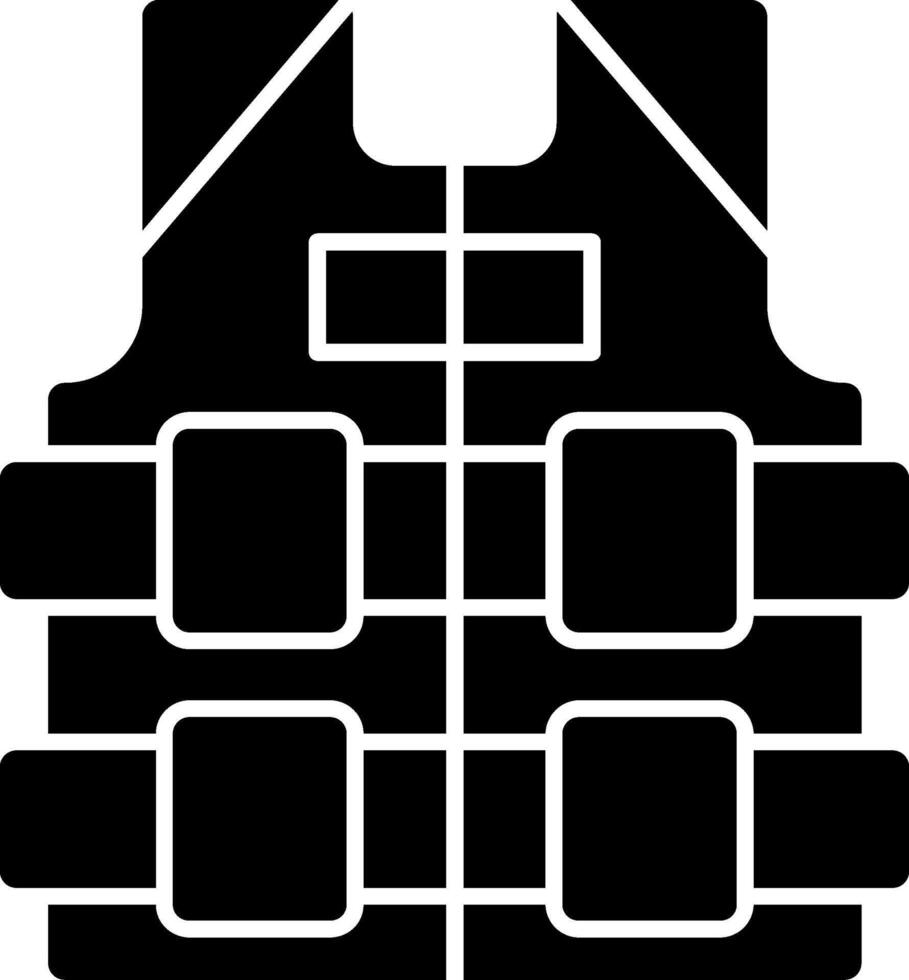 kogelvrij vest glyph icoon vector