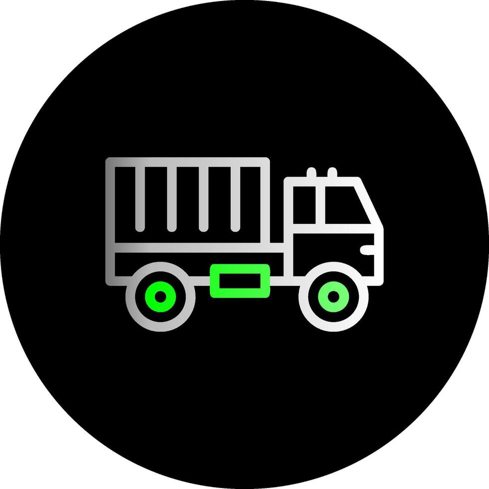 leger vrachtauto dubbel helling cirkel icoon vector