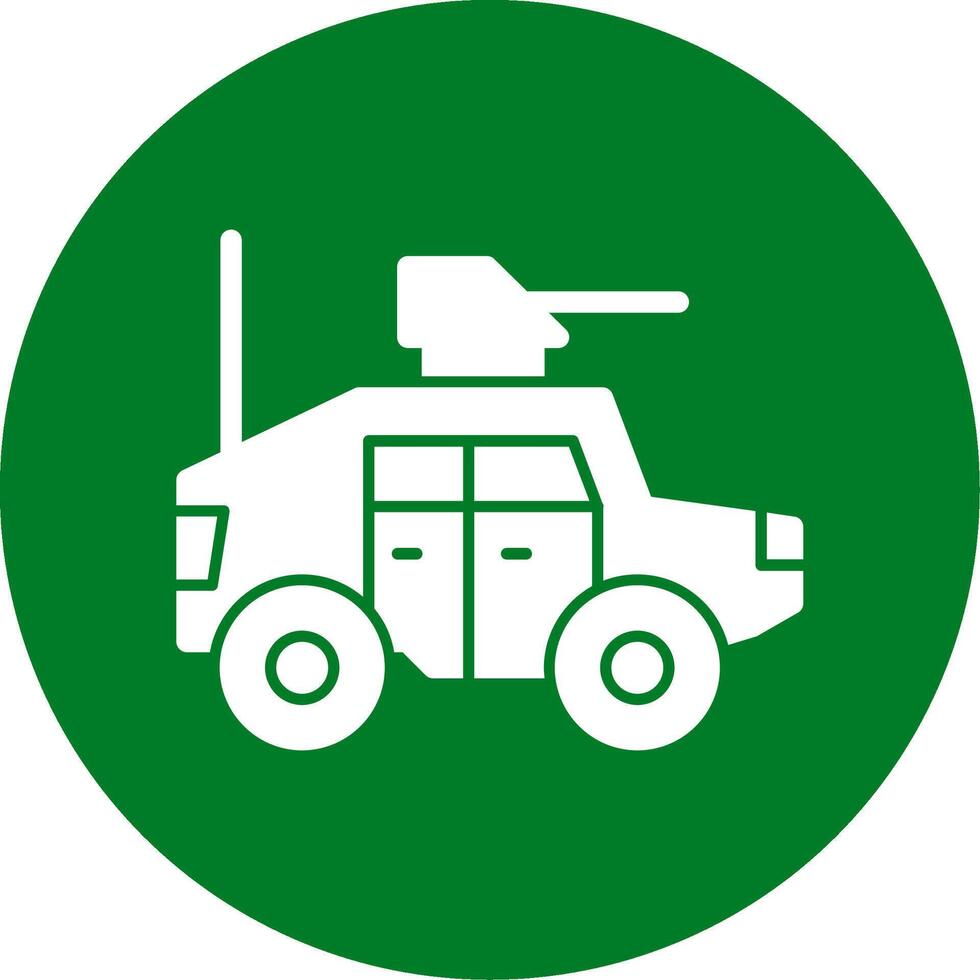 humvee glyph cirkel icoon vector