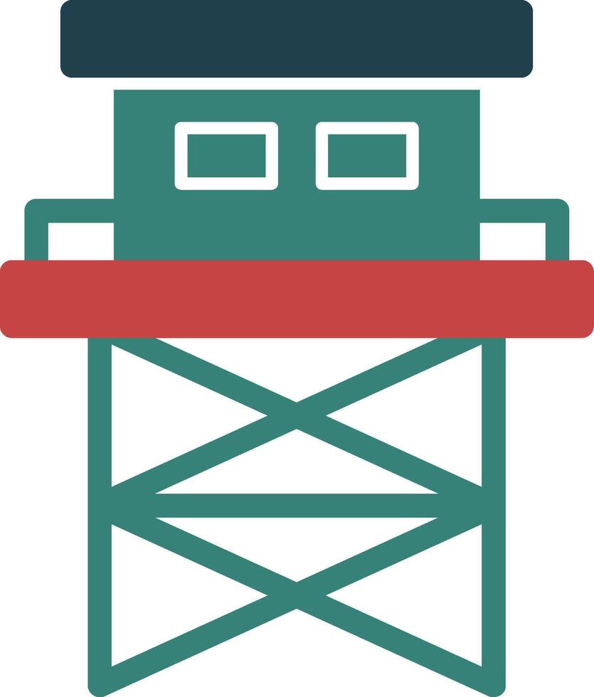 uitkijktoren glyph twee kleur icoon vector