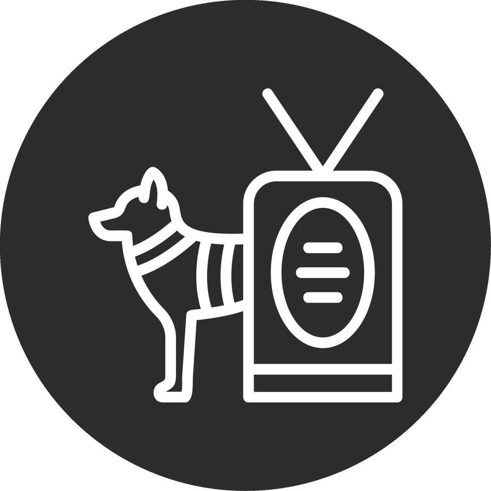 leger hond label omgekeerd icoon vector